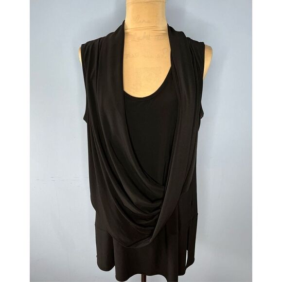 Joseph Ribkoff Women’s 14 Silky Cowl Neck Tunic Tank Top Black - Picture 1 of 8